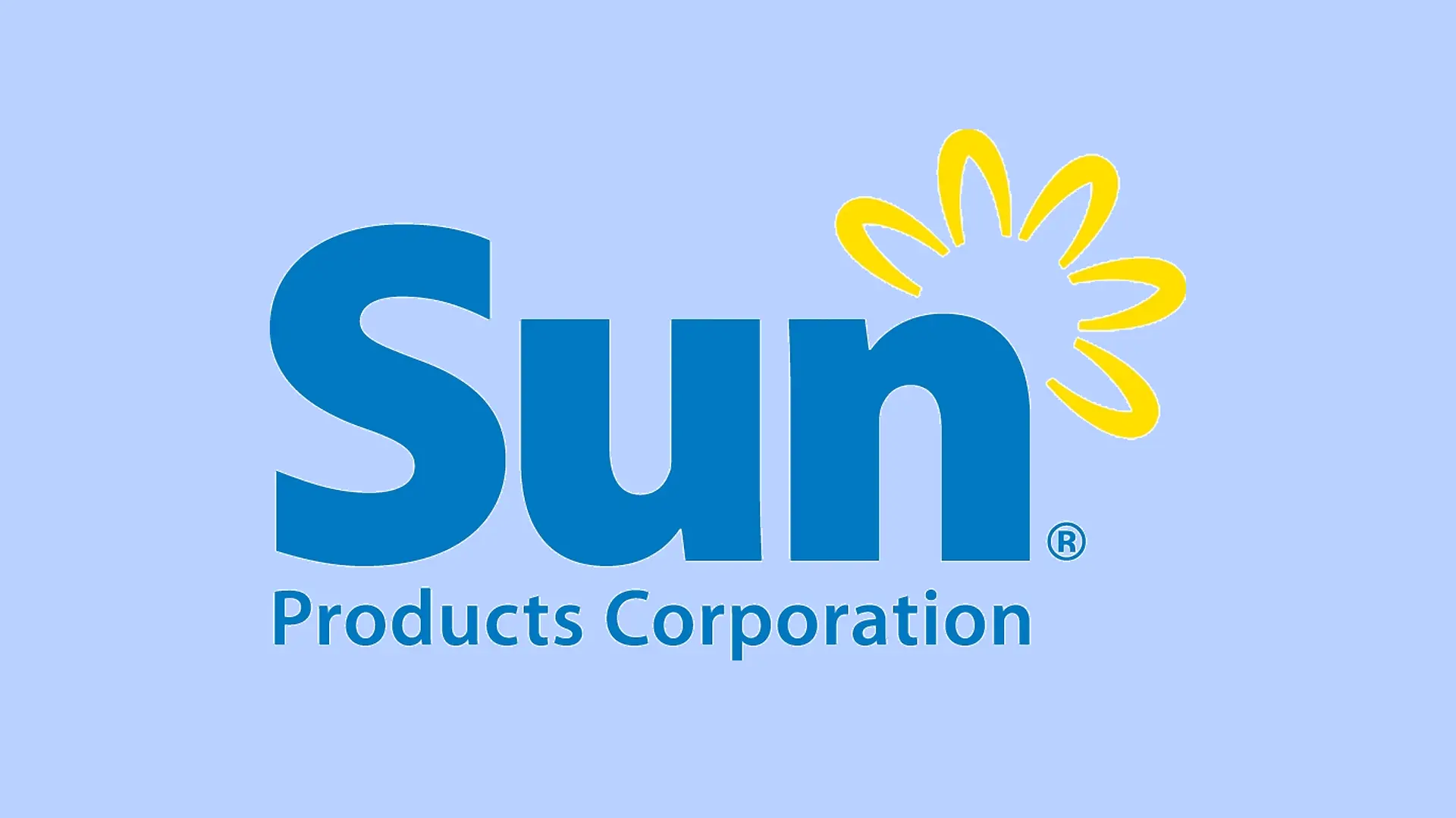 شعار Sun Products Corporation على خلفية زرقاء