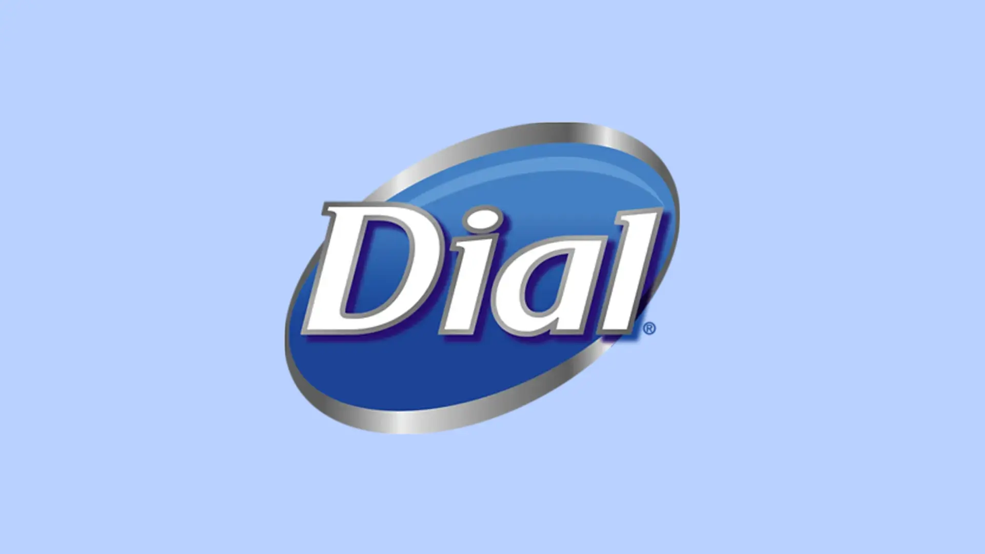 شعار Dial باللونين الأزرق والأبيض والفضّي على خلفية زرقاء فاتحة.